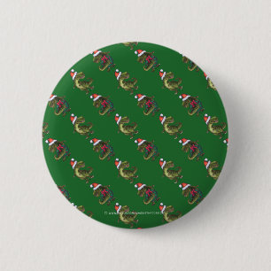Leiter und Schwanz Festivals TRex Green Muster Button