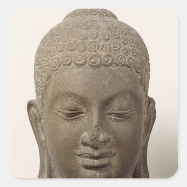 Leiter von Buddha, Vat Romlok Quadratischer Aufkleber (Vorderseite)