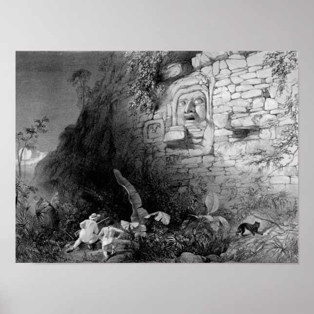 Leiter von Itzam Na, Izamal, Yucatan, Mexiko, 1844 Poster (Vorne)