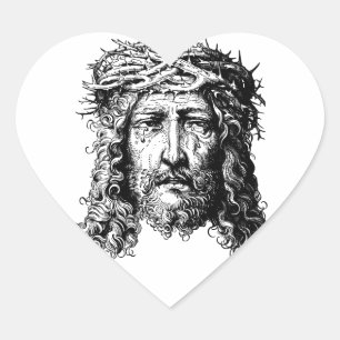 Leiter von Jesus Christus Herz-Aufkleber