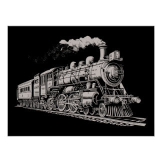 Leiterbahn Vintage Grafikdesign-Skizze Retro-Steam Poster