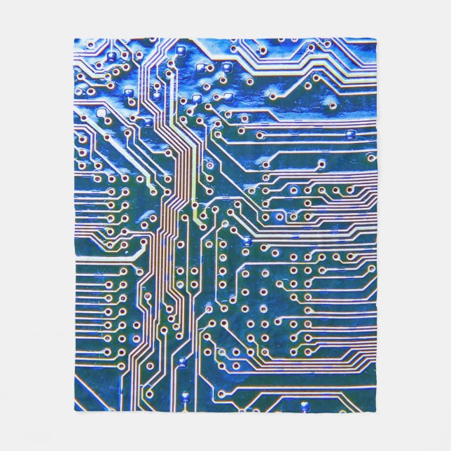 Leiterplatte, Computer,blau,Kondensator,Chip,ci Fleecedecke (Vorderseite)