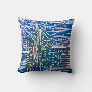 Leiterplatte, Computer,blau,Kondensator,Chip,ci Kissen