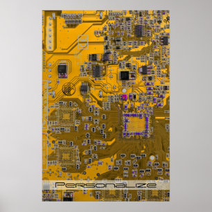 Leiterplattenplatine Orange für gedruckte Leiterpl Poster