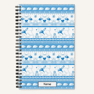 Leitfaden Dog Tale Labrador Muster - Blau - Klein Notizbuch