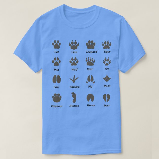 Leitfaden zur Identifizierung von Tierfußabdrücken T-Shirt (Design vorne)
