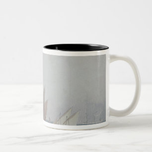 Leith Straßen mit Verschiffen, 19. Jahrhundert Zweifarbige Tasse