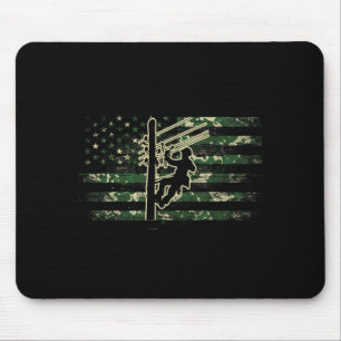 Leitungsmonteur amerikanische Flagge Elektrokabel Mousepad