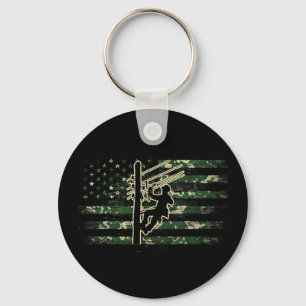 Leitungsmonteur amerikanische Flagge Elektrokabel Schlüsselanhänger