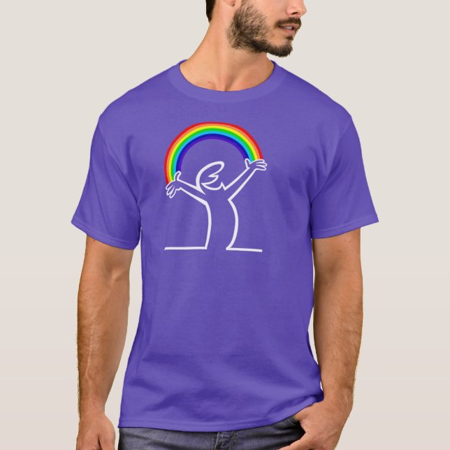 Leitungsmonteur Regenbogenjunge T-Shirt (Vorderseite)