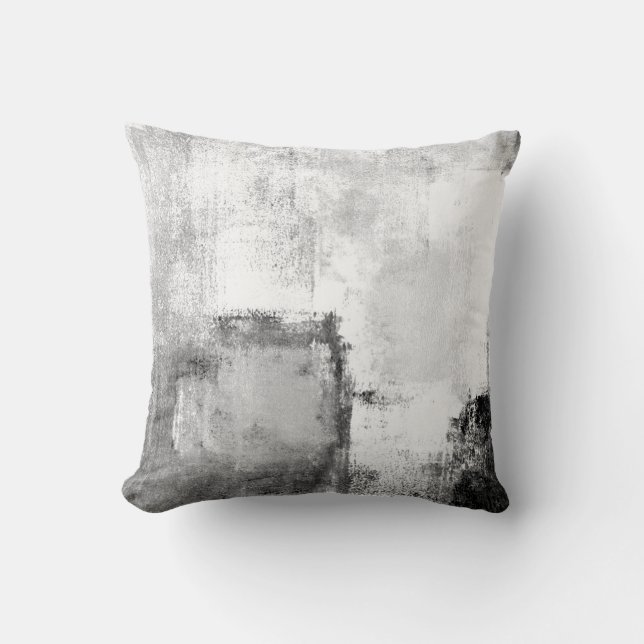 "Lektions-" abstraktes Kunst-Schwarzweiss-Kissen Kissen (Vorderseite)