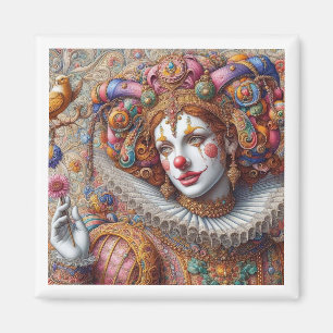 "L'élégance de l'Arlequin Royal - Aimant Artistiqu