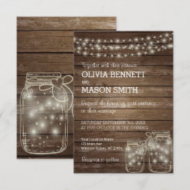L'Élégant Faire-part de mariage rustique Mason Jar