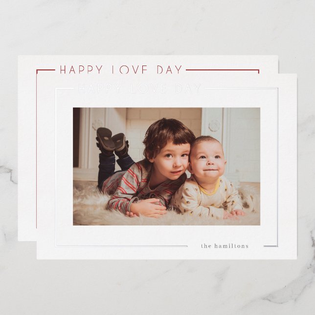 L'élégante et moderne carte photo de Saint-Valenti (Recto/Verso)