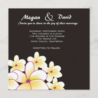 L'Élégante Faire-part de mariage de la Plumeria bl