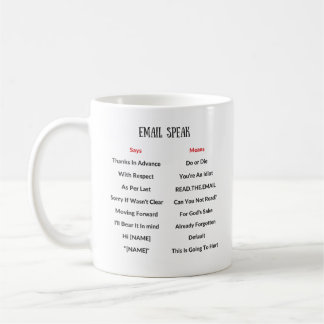 L'email parlent la tasse de traducteur