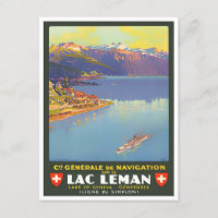 Leman See Schweiz Vintage Postkarte