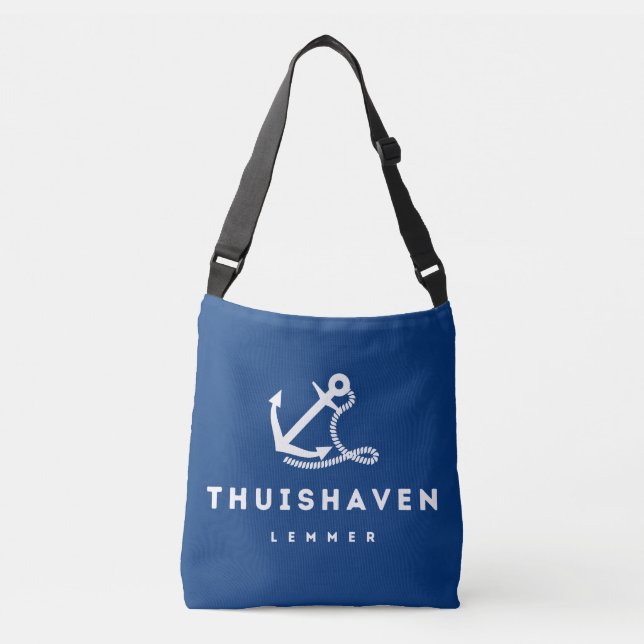 Lemmer | Niederlande - Maritimer Shopper  Tragetaschen Mit Langen Trägern (Vorderseite)
