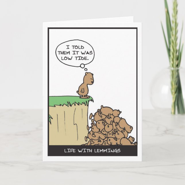 Lemmination bei Ebbe - Halbgebackene Comicen Dankeskarte (Vorderseite)