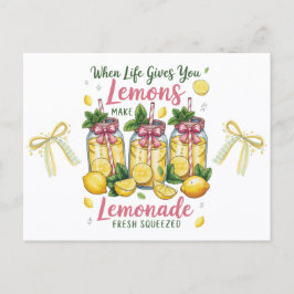 Lemmon Quotes Lemon Juice Watercolor Postkarte