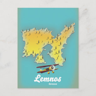 Lemnos Griechenland Retro-Karte Postkarte