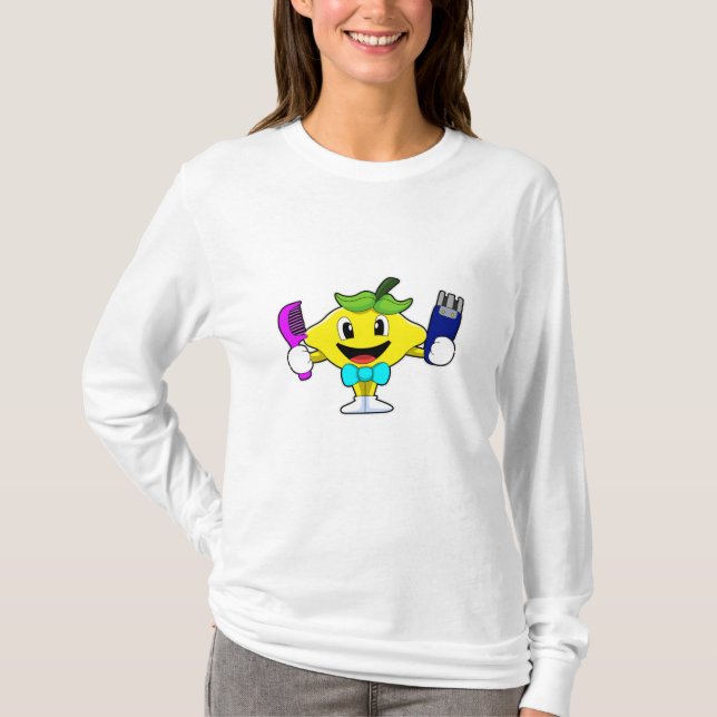 Lemon als Friseur mit Comb & Razor T-Shirt (Vorderseite)