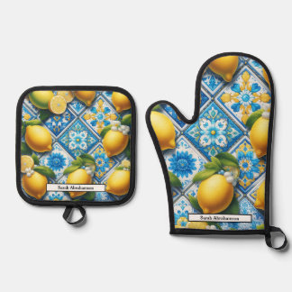 Lemon Amalfi Coast Diamonds Ofenhandschuh & Topflappen-Set