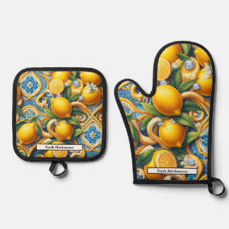 Lemon Amalfi Coast Diamonds Ofenhandschuh & Topflappen-Set