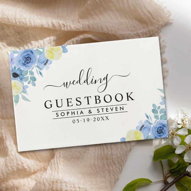 Lemon and Blue Mediterranean Wedding Gästebuch (Von Creator hochgeladen)
