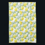 Lemon and Leaves Pattern Geschirrtuch<br><div class="desc">A cute fresh lemons and leaves pattern for your kitchen decor in a watercolor style. Perfect for summer,  or farm house and cottage kitchen decor.</div>