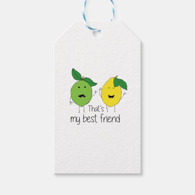 Lemon and Limon Best Friends BESTE FREUNDIN Geschenkanhänger (Vorderseite)