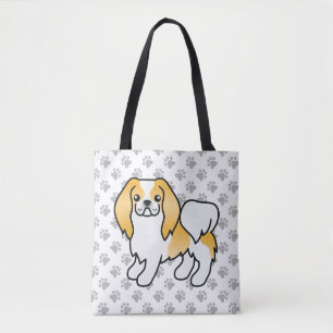 Lemon and White Japanon Cartoon Dog & Paws Tasche