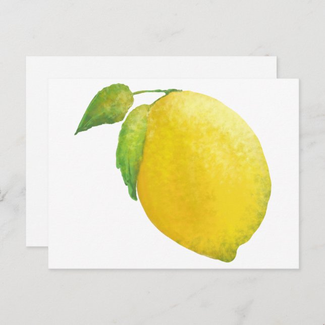 Lemon Aquarellmalerei Postkarte (Vorne/Hinten)