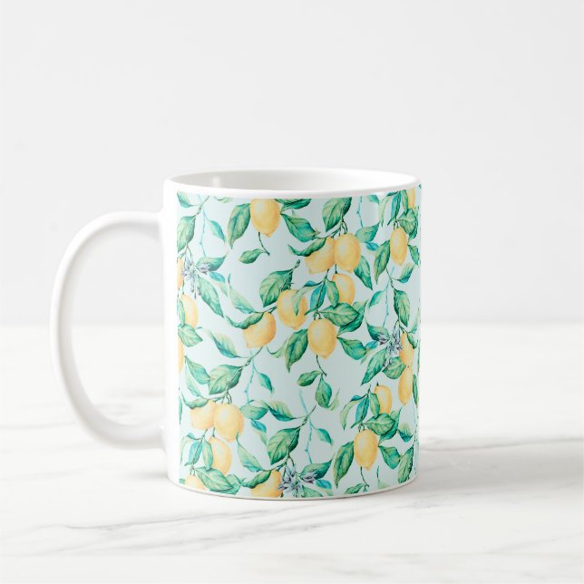 Lemon Aquarellmuster Kaffeetasse (Links)