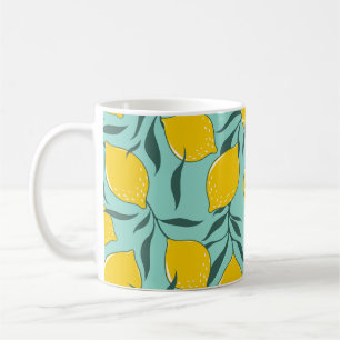 Lemon Art Fashion Abstrakt Nahtlos Kaffeetasse