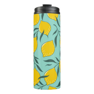 Lemon Art Fashion Abstrakt Nahtlos Thermosbecher