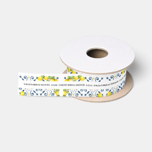 Lemon auf Blue Tiles Brautparty Personalisiert Satinband