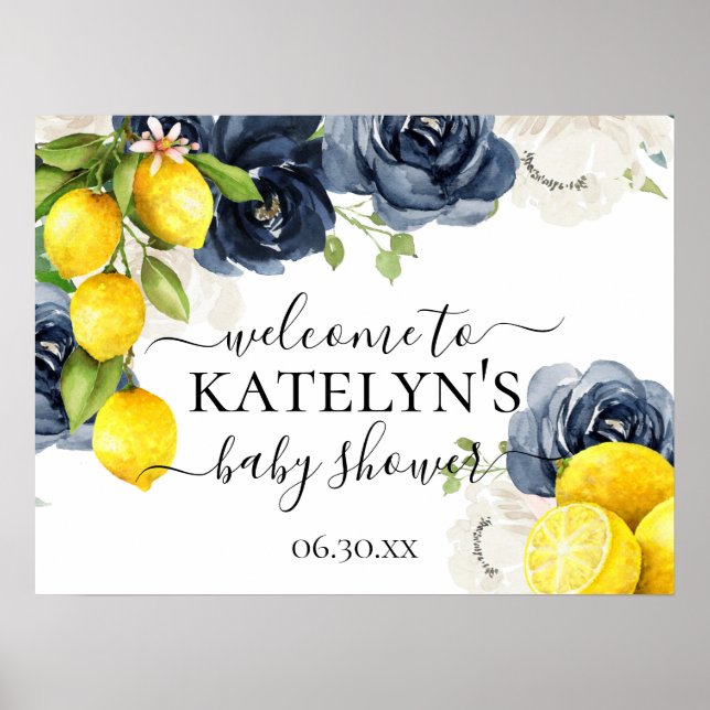 Lemon Baby Dusche Begrüßungszeichen für Babydusche Poster (Vorne)