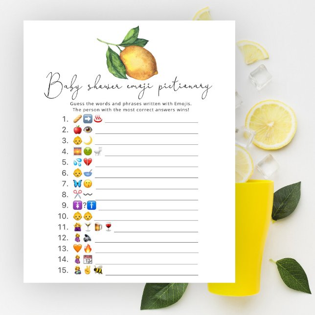 Lemon Baby Dusche Emoji Bilderspiel (Von Creator hochgeladen)