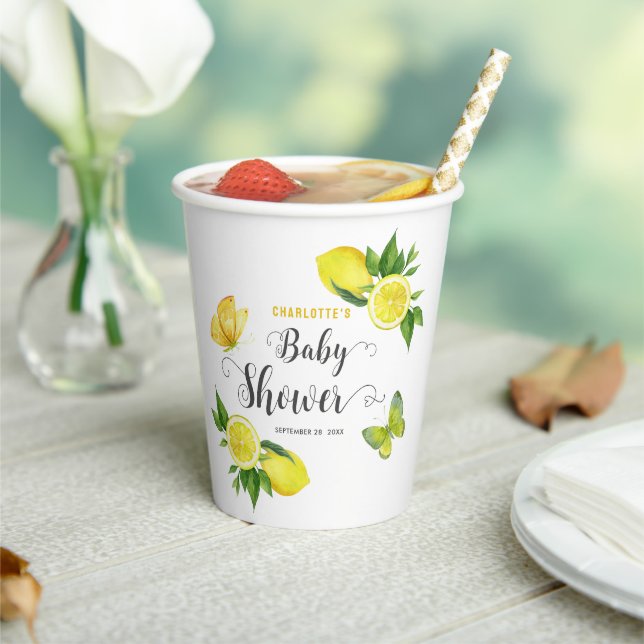 Lemon Baby Dusche Niedlich Citrus Personalisiertes Pappbecher (In Situ)