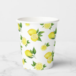 Lemon Baby Dusche Niedliche Wasserfarbe Zitrusmust Pappbecher