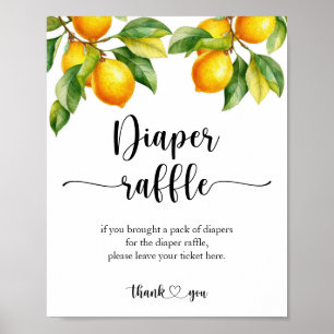 Lemon Baby Showdiaper Raffle-Zeichen Poster