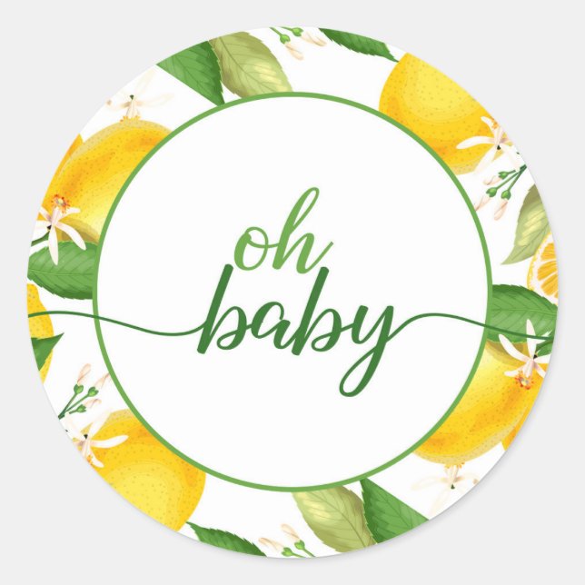 Lemon Baby Showdown Round Sticker - Oh Baby (Vorderseite)