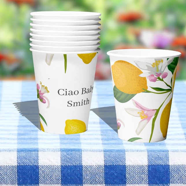 Lemon Baby Shower, Ciao Baby, italienisches Thema Pappbecher (Von Creator hochgeladen)