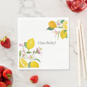 Lemon Baby Shower, Ciao Baby, italienisches Thema Serviette