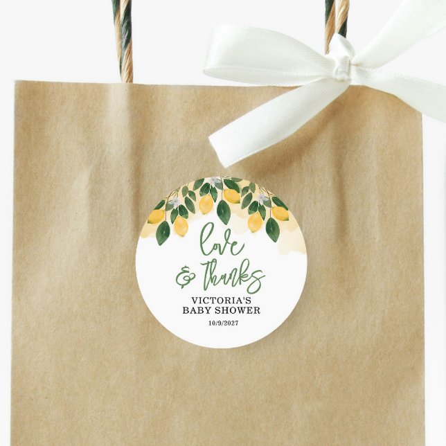 Lemon Baby Shower Danke Runder Aufkleber (Von Creator hochgeladen)