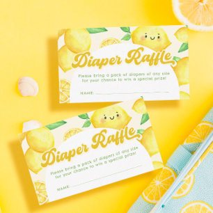 Lemon Baby Shower Diaper Raffles Tickets Begleitkarte