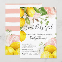 Lemon Baby Shower Einladung für Baby Girl