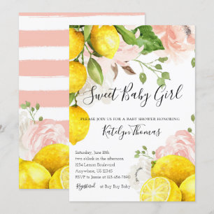 Lemon Baby Shower Einladung für Baby Girl