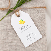 Lemon Baby Shower Elegant Danke Script Chic
